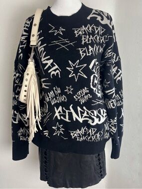 Black History Month Graphic Sweater Women’s 1X Black White Oversized Knit